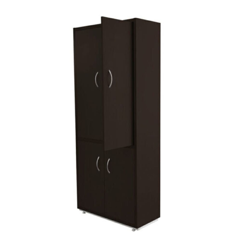 LIBRERO OFIK ELITE 217 | Librero de Piso con Puertas | Melamina | Madera | 4 Entrepaños | 2 Caras Gabinete | Chapas Bisagras Importadas | Interior - 217 - OFIK - NOGAL BEAT - Librero
