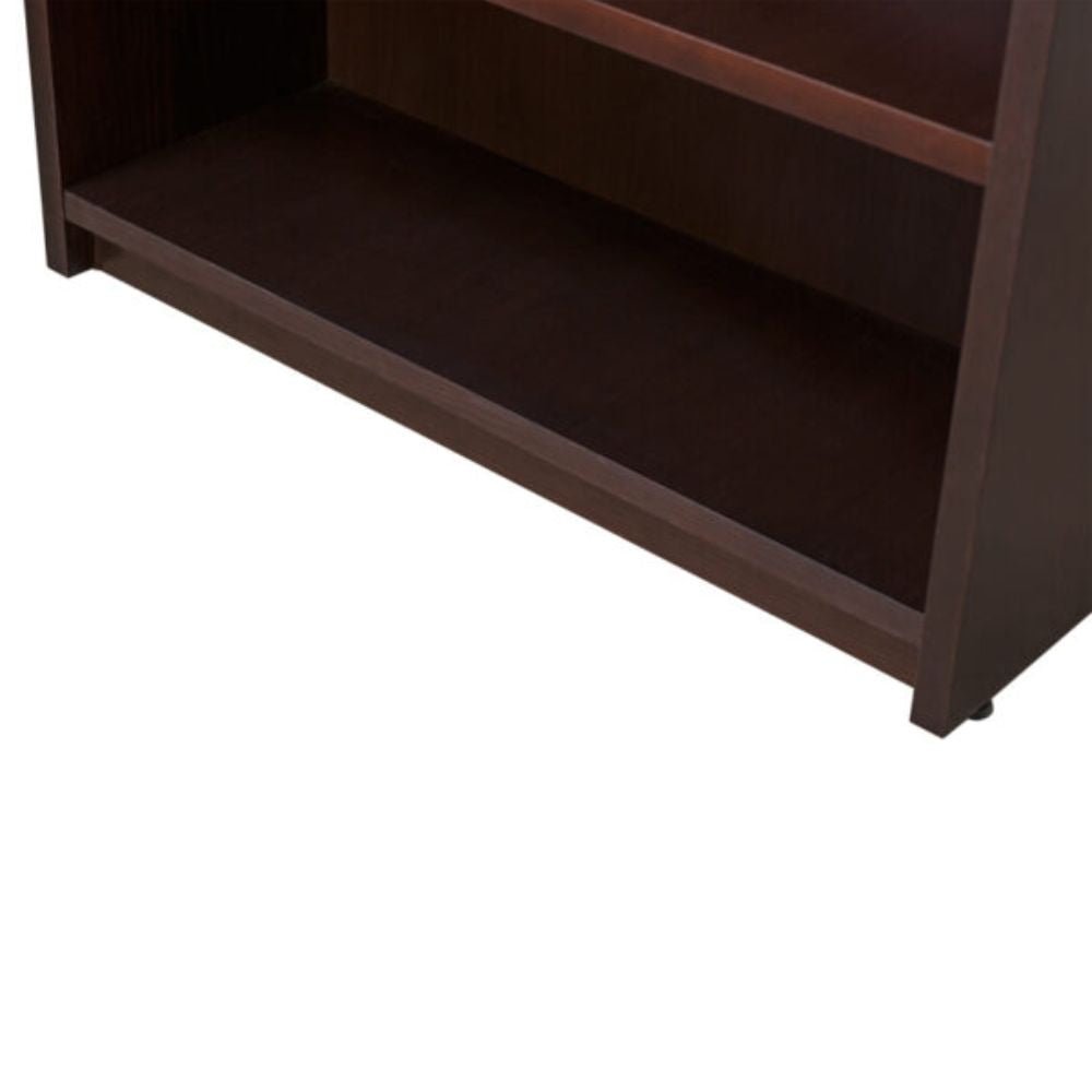 Librero abierto de oficina OFIK FILO 557 en chapa walnut y metal.