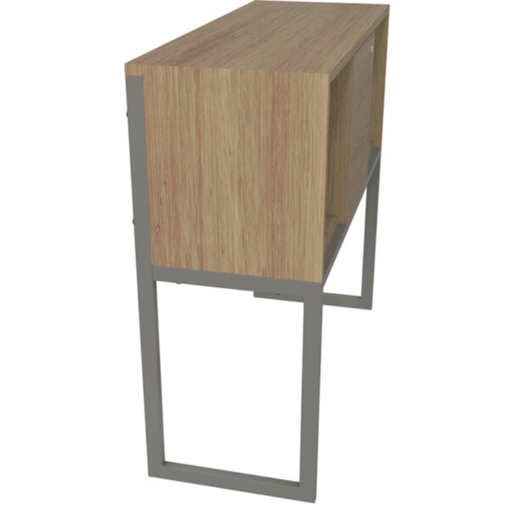 Librero de oficina OFIK URBAN 890 en melamina con soporte de acero y jaladeras de metal.
