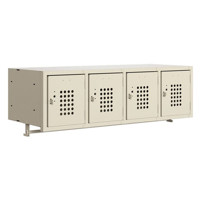 Locker Metálico Horizontal para Área de Personal - GEBESA BRIK - Frente 114 cm - 4 Puertas - Fondo 30 cm - GAA7884612 - GEBESA - NOGAL BEAT - Archivero