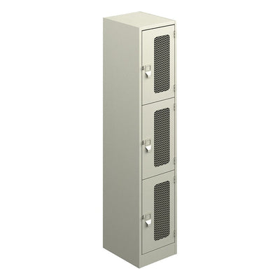 Locker Metálico para Bodega - GEBESA ARCHIVO Y ALMACENAJE - Frente 38 cm - 3 Puertas con Malla Estándar - GAA763 - GEBESA - NOGAL BEAT - Archivero