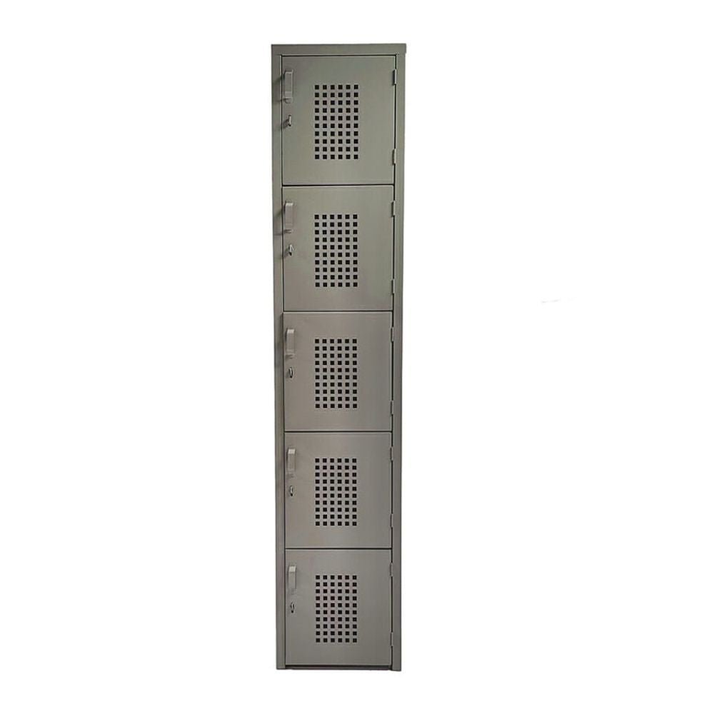 LOCKER OFIK 321 | Locker para Empresa | 5 Puertas | Perforado | Interior - OFK 321 - OFIK - NOGAL BEAT - Mobiliario