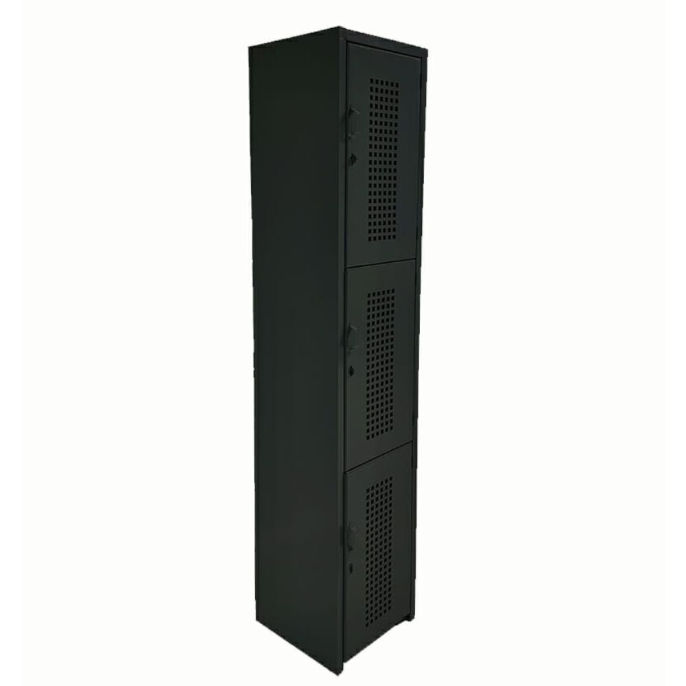 LOCKER OFIK 324 | Locker para Empresa | 3 Puertas | Perforado | Interior - 324 - OFIK - NOGAL BEAT - Mobiliario