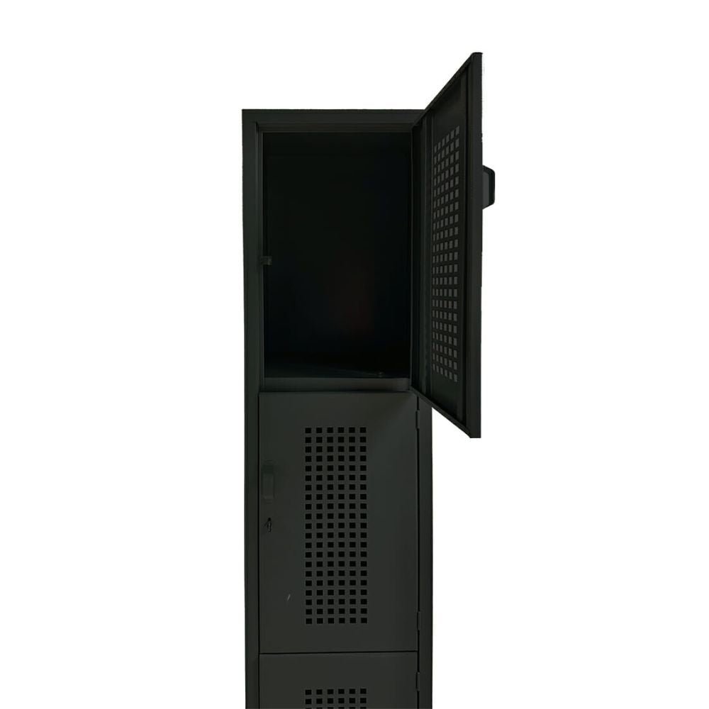 LOCKER OFIK 324 | Locker para Empresa | 3 Puertas | Perforado | Interior - 324 - OFIK - NOGAL BEAT - Mobiliario