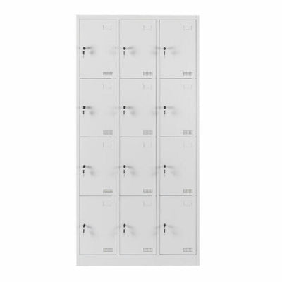 LOCKER OFIK MC Blanco 1083 | Locker Metalico | 12 Puertas | Desarmado | Estructura Metal | Placa | Juego Llaves c/Puerta | Interior - 1083 - OFIK - NOGAL BEAT - archivero