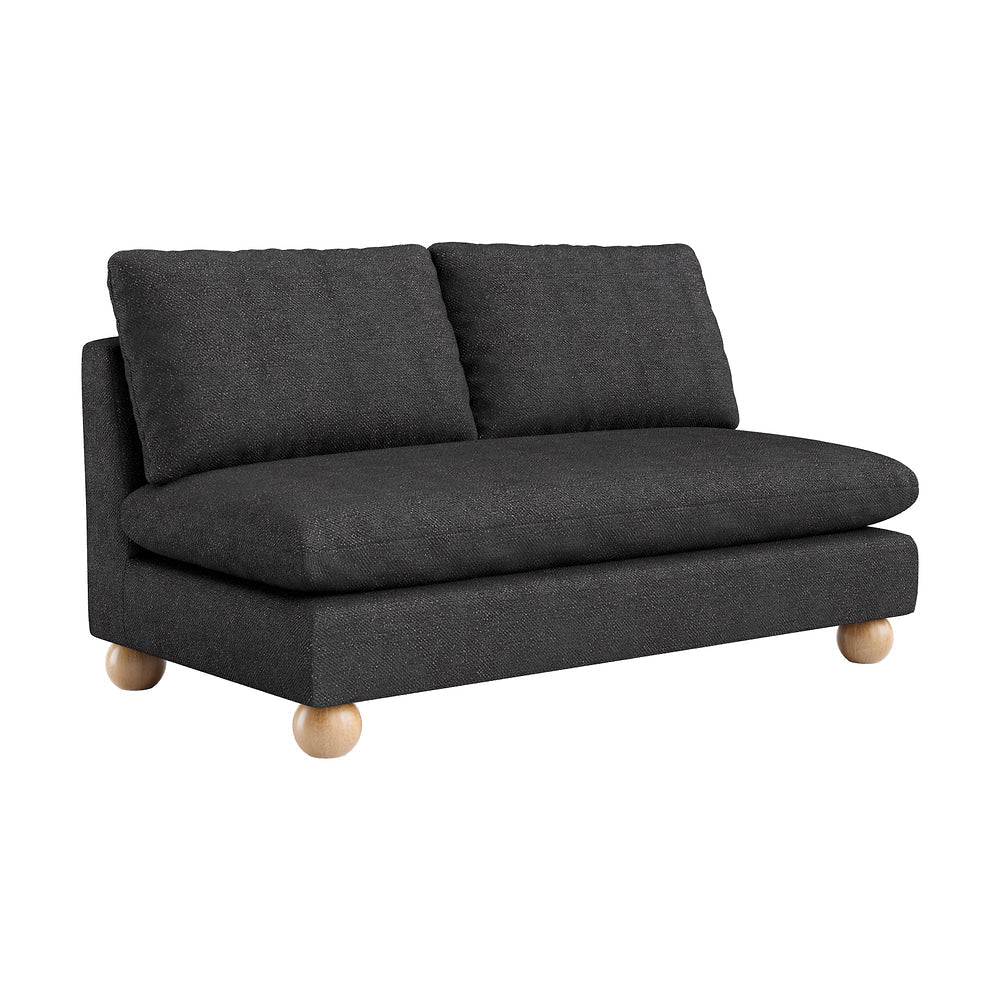 Love Seat para Consultorio 2 Plazas - ZUO MINZE - Negro - Asiento y Respaldo Tapizados en Tejido Texturizado - 110784 - Zuo - NOGAL BEAT - Sillón Ocasional