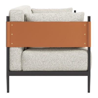 Love Seat para Salón de Belleza 2 Plazas - ZUO STIRBE - Gris - Asiento y Respaldo Tapizados en Piel Sintética - 110345 - Zuo - NOGAL BEAT - Sillón Ocasional