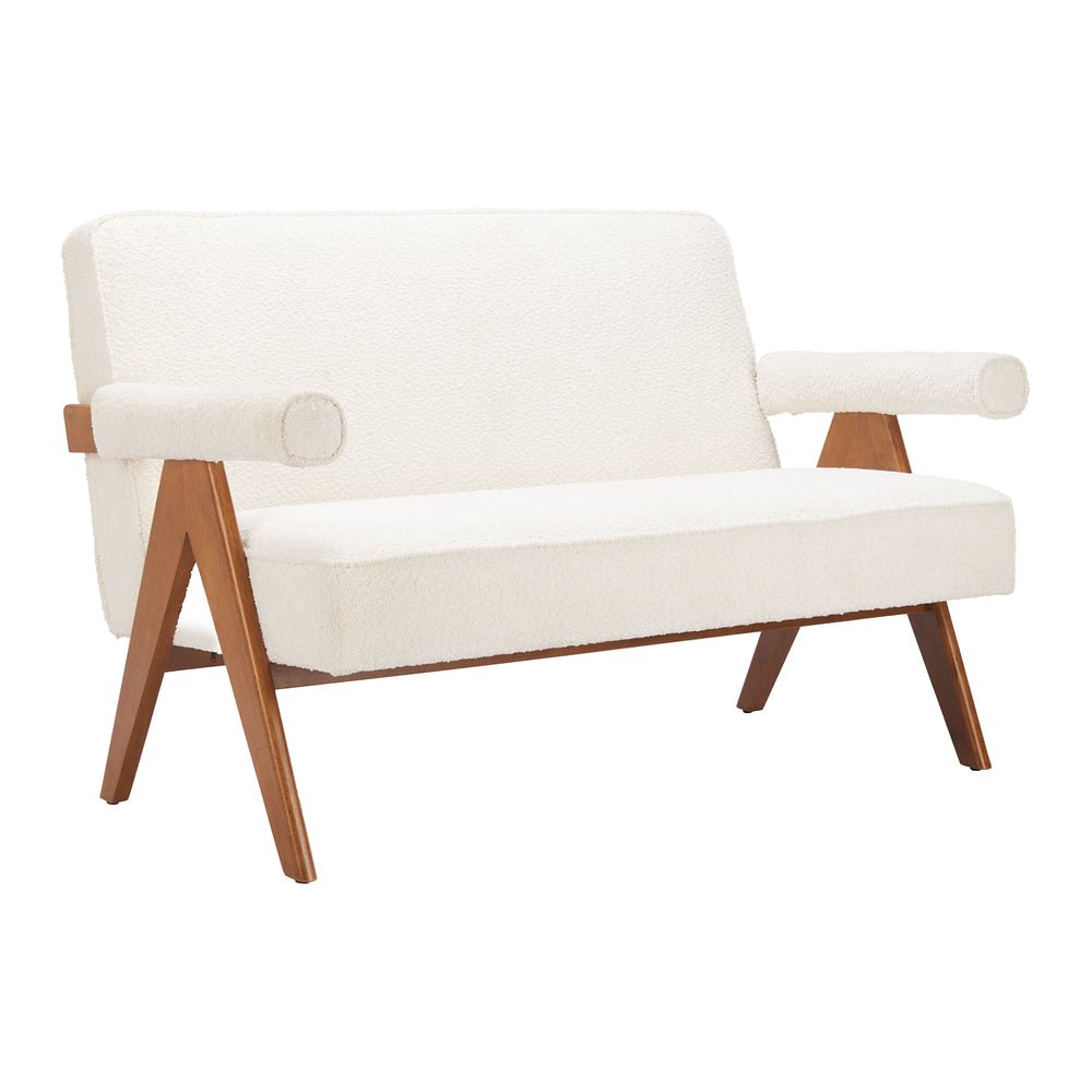 Love Seat para Spa 2 Plazas - ZUO ENCANTO - Marfil - Asiento y Respaldo Tapizados en Tejido Texturizado - 110659 - Zuo - NOGAL BEAT - Sillón Ocasional
