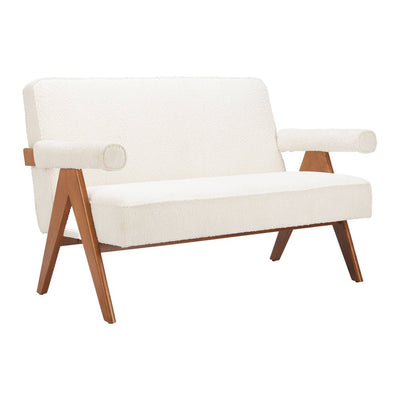 Love Seat para Spa 2 Plazas - ZUO ENCANTO - Marfil - Asiento y Respaldo Tapizados en Tejido Texturizado - 110659 - Zuo - NOGAL BEAT - Sillón Ocasional