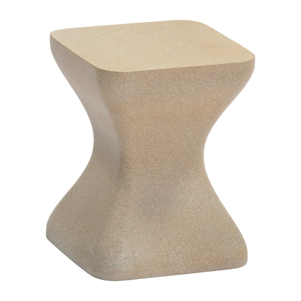 Mesa Auxiliar de Terraza para Roof Garden - ZUO MURA - Taupe - Cubierta de Poli Cemento Símil Terrazo y Estructura de Poli Cemento - 704210 - Zuo - NOGAL BEAT - Mesa de Terraza
