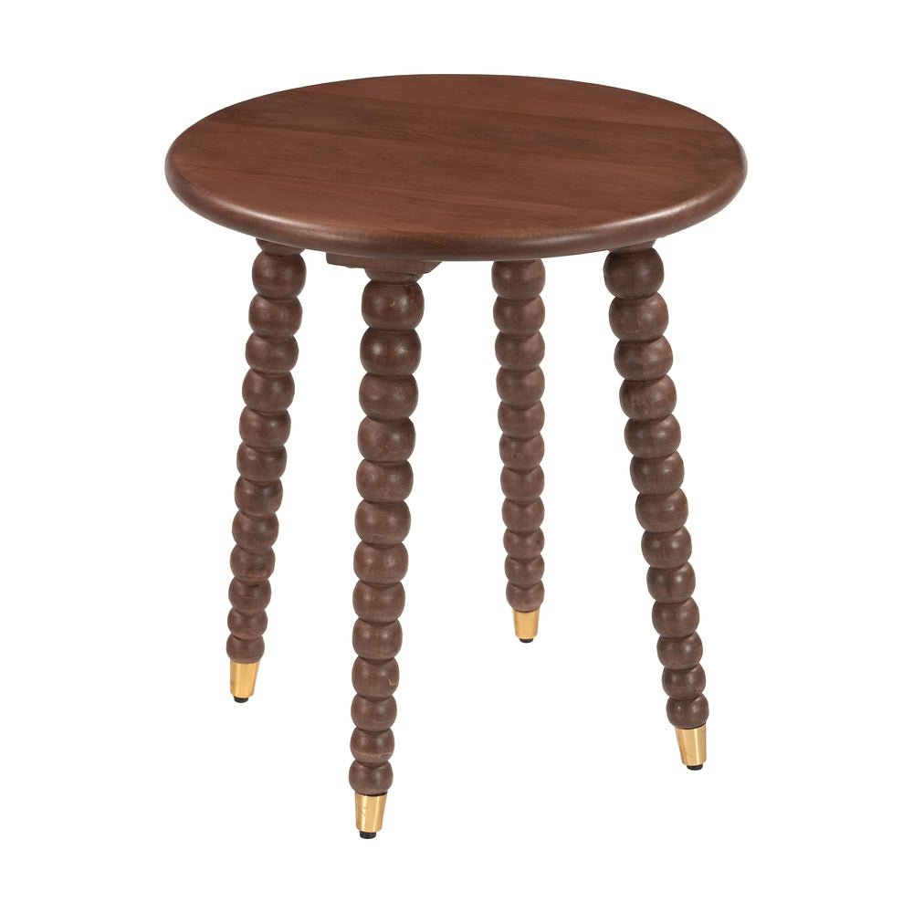Mesa Auxiliar para Habitación de Hotel - ZUO JAMIL - Nogal - Cubierta de Mango Macizo y Estructura de Hierro con Recubrimiento en Polvo - 111025 - Zuo - NOGAL BEAT - Mesa Comercial Interior