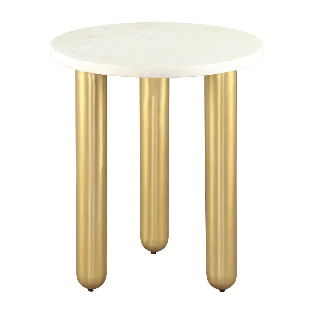 Mesa Auxiliar para Recepción - ZUO AVEN - Varios Colores - Cubierta de Mármol Natural y Estructura de Hierro Electrochapado - 110955 - Zuo - NOGAL BEAT - Mesa Comercial Interior