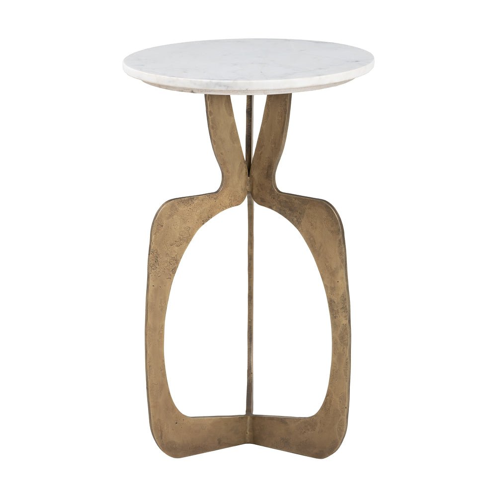 Mesa Auxiliar para Recepción - ZUO OPHELIA - Varios Colores - Cubierta de Mármol Natural y Estructura de Hierro con Recubrimiento en Polvo - 111044 - Zuo - NOGAL BEAT - Mesa Comercial Interior