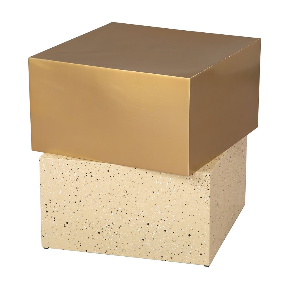 Mesa Auxiliar para Sala de Espera - ZUO CINZA - Varios Colores - Cubierta de Hierro Símil Terrazo y Estructura de Hierro Electrochapado - 110146 - Zuo - NOGAL BEAT - Mesa Comercial Interior