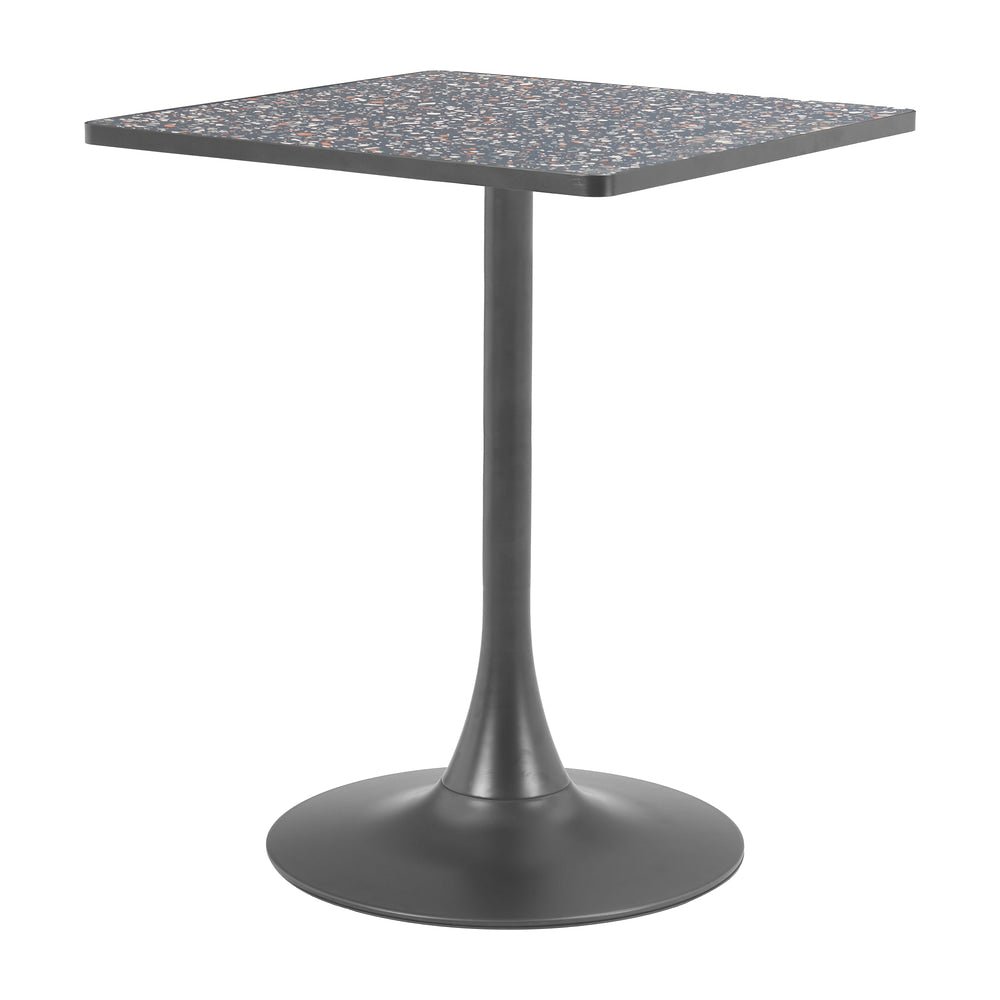 Mesa Bistró para Food Court - ZUO SPOT - Varios Colores - Cubierta de MDF Símil Terrazo y Estructura de Acero con Recubrimiento en Polvo - 110411 - Zuo - NOGAL BEAT - Mesa Comercial Interior