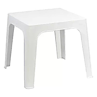 Mesa Comercial al Aire Libre Baja - RESOL MONACO - Blanco - 4 Puntas Monobloc Apilanle y Protección UV - 931 - Resol - NOGAL BEAT - Mesa de Terraza