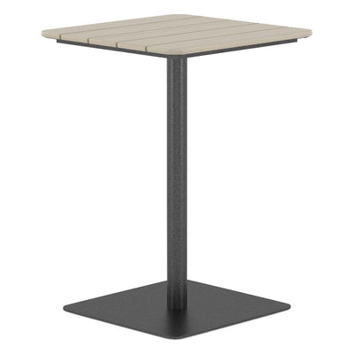 Mesa Cuadrada con Columna para Roof Garden - GEBESA GRC BOWEN - Alto 105 cm - Cubierta de HDPE y Base de Acero - GGRB520242442 - GEBESA - NOGAL BEAT - Mesa Comercial Exterior