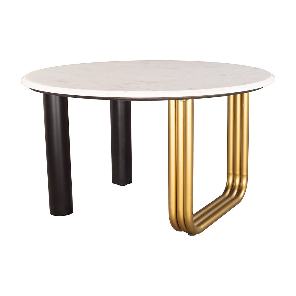 Mesa de Centro para Habitación de Hotel - ZUO ELYN - Multicolor - Cubierta de Mármol Natural y Estructura de Hierro con Recubrimiento en Polvo - 111165 - Zuo - NOGAL BEAT - Mesa Comercial Interior