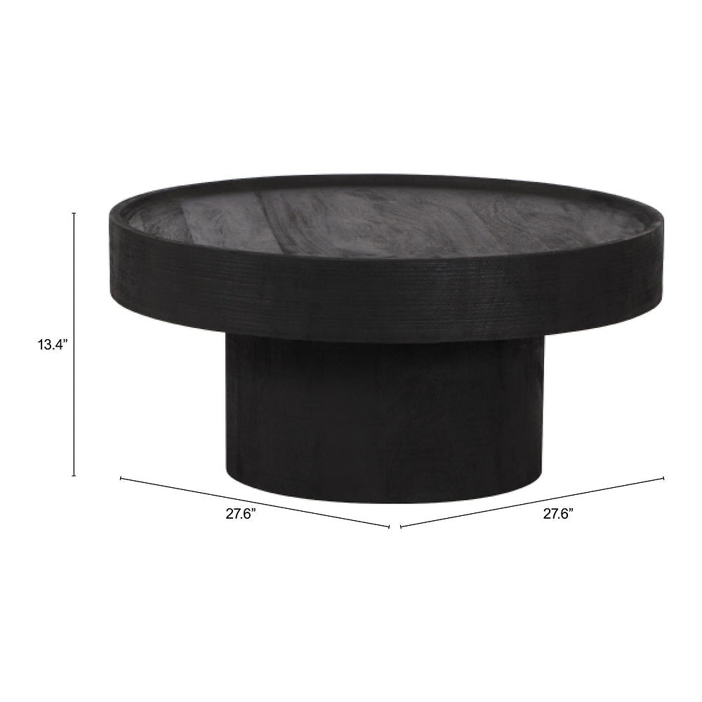 Mesa de Centro para Lobby de Hotel - ZUO WATSON - Negro - Cubierta de Madera de Mango Pintada y Estructura de Madera de Mango - 109084 - Zuo - NOGAL BEAT - Mesa Comercial Interior