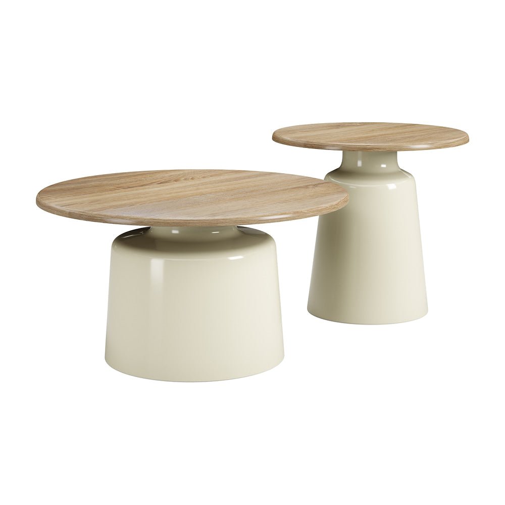 Mesa de Centro para Recepción - ZUO LIREEN - Varios Colores - Cubierta de MDF Símil Madera y Estructura de Acero con Recubrimiento en Polvo - 111110 - Zuo - NOGAL BEAT - Mesa Comercial Interior