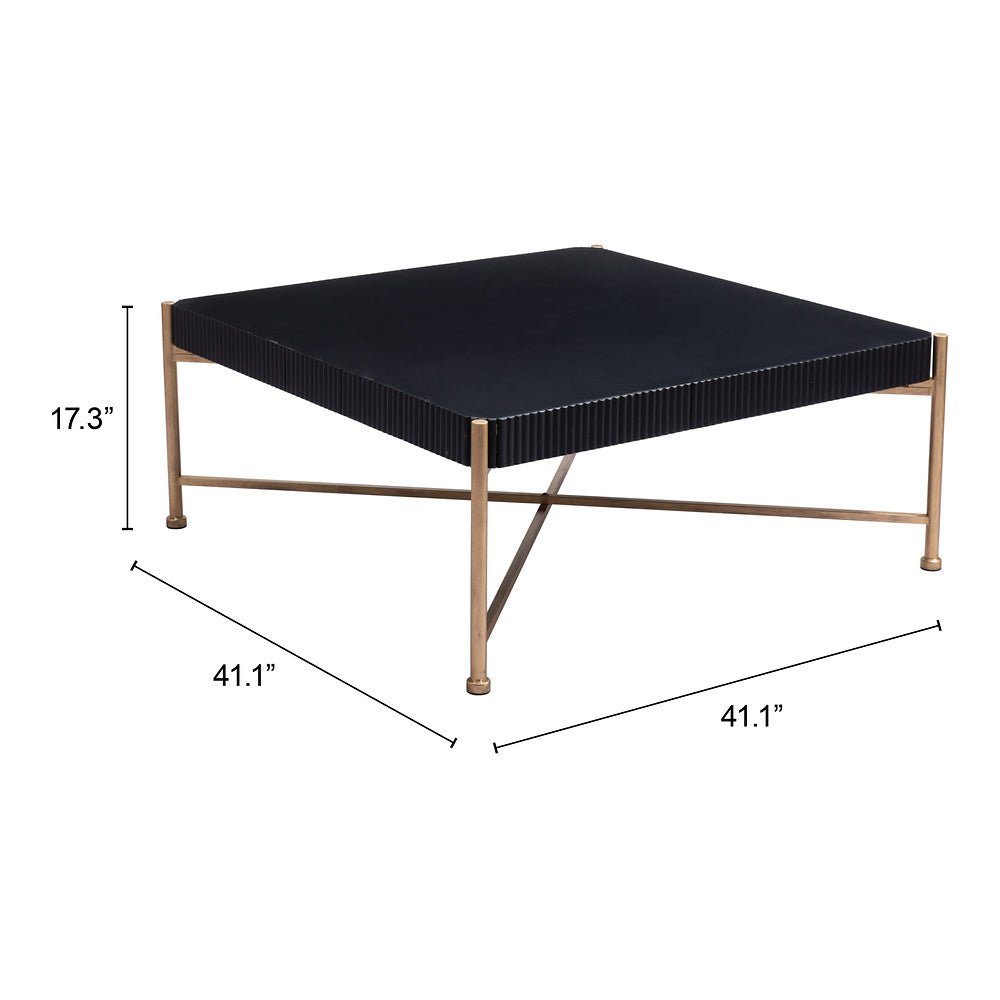 Mesa de Centro para Sala de Espera - ZUO NAZAIRE - Negro - Cubierta de Madera de Abeto Pintada y Estructura de Acero Pintado - 109838 - Zuo - NOGAL BEAT - Mesa Comercial Interior