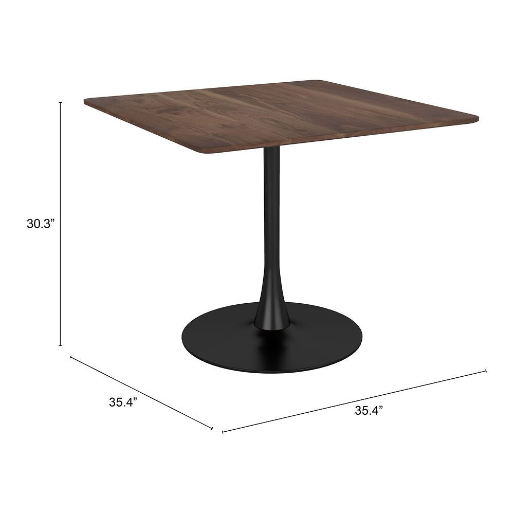 Mesa de Comedor para Salón de Eventos - ZUO MOLLY - Café - Cubierta de MDF Símil Madera y Estructura de Acero con Recubrimiento en Polvo - 101818 - Zuo - NOGAL BEAT - Mesa Comercial Interior