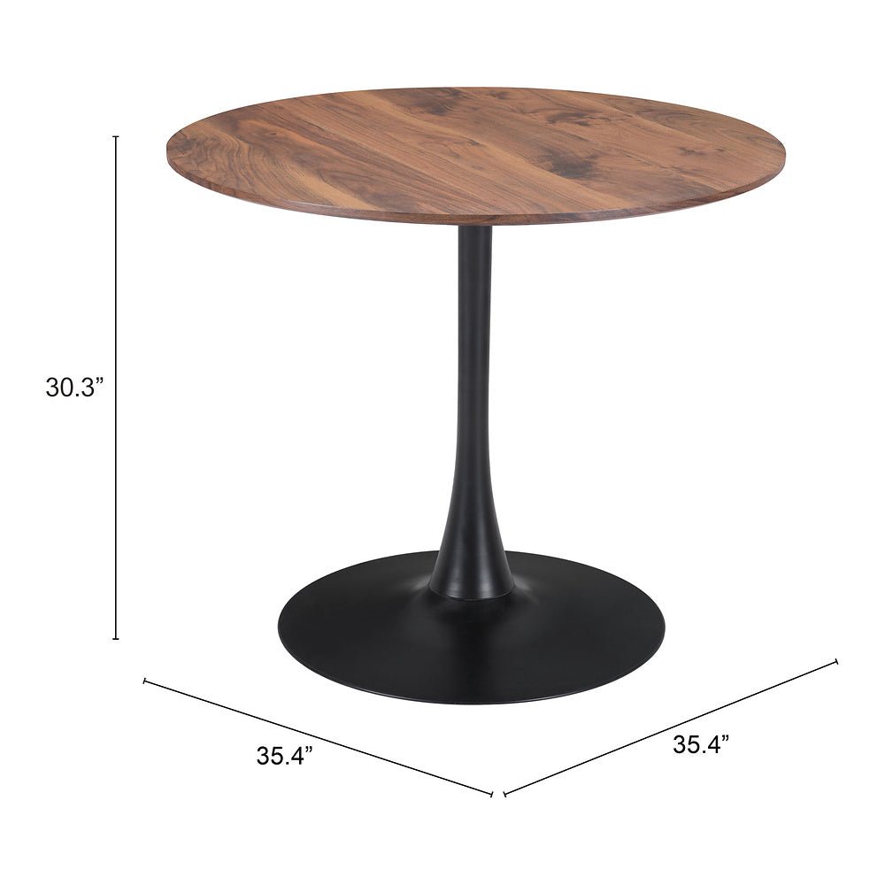 Mesa de Comedor para Salón de Eventos - ZUO OPUS - Varios Colores - Cubierta de MDF Símil Madera y Estructura de Acero con Recubrimiento en Polvo - 101567 - Zuo - NOGAL BEAT - Mesa Comercial Interior