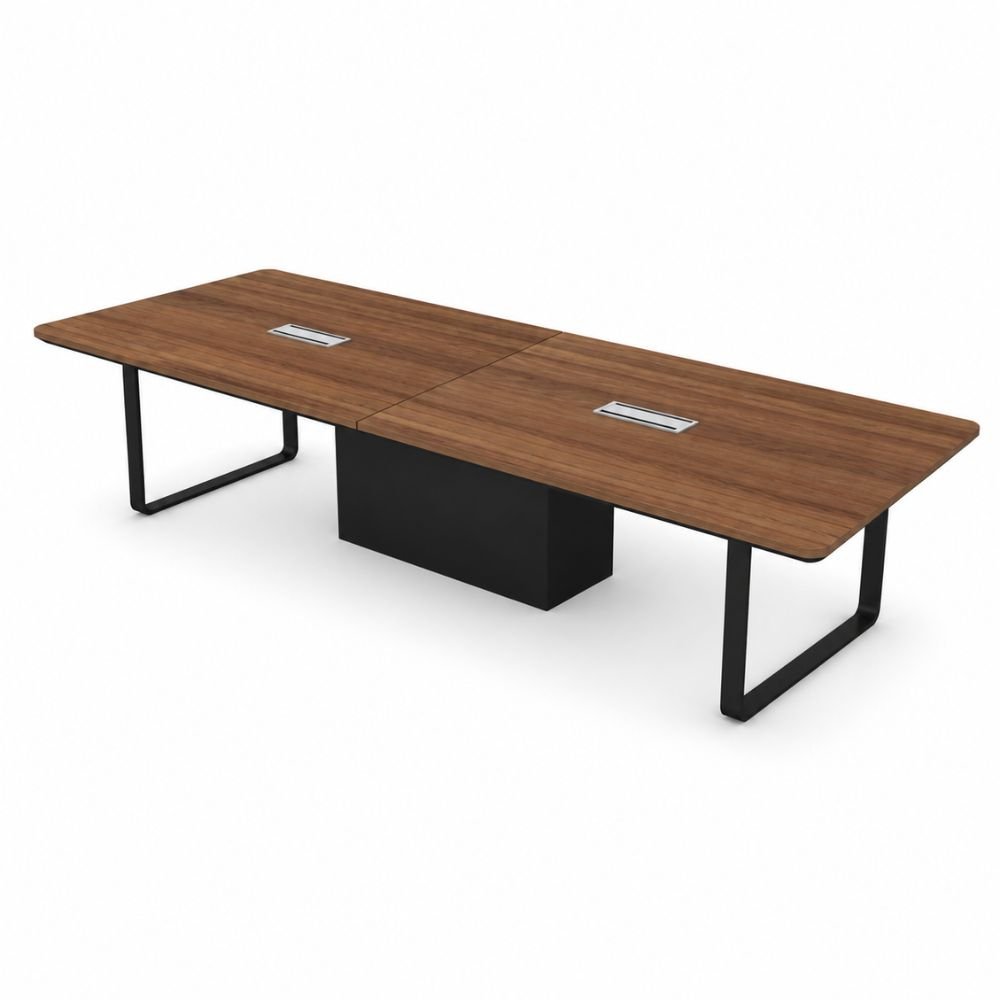 Mesa de Juntas para Oficina - VERSA PIANNO - Cubierta MDF con Chapa de Madera de Nogal - PI-600N - VERSA - NOGAL BEAT - Mesa de Juntas