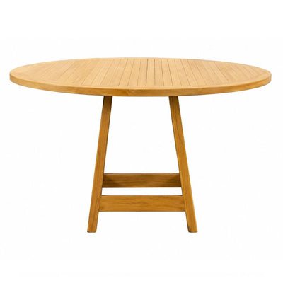 Mesa de Terraza para Áreas de Estar - NOGAL BEAT PARQUETA - Ø160 cm - Natural - Madera Teca - MESA PARQUETA D:160 Natural - CAMCO - NOGAL BEAT - Mesa de Terraza