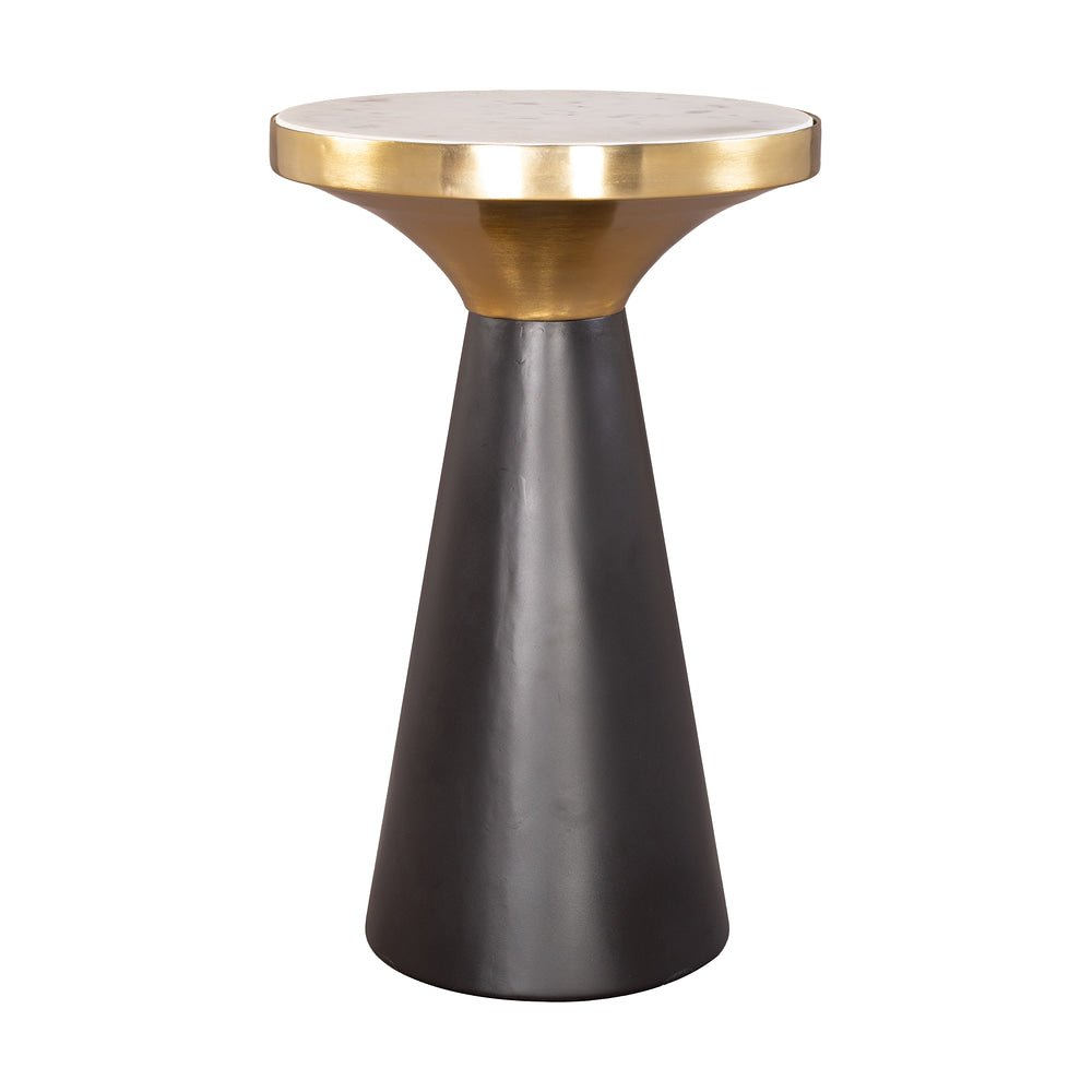 Mesa Decorativa para Recepción - ZUO OBSIDIAN - Multicolor - Cubierta de Mármol Natural y Estructura de Hierro con Recubrimiento en Polvo - 111117 - Zuo - NOGAL BEAT - Mesa Comercial Interior