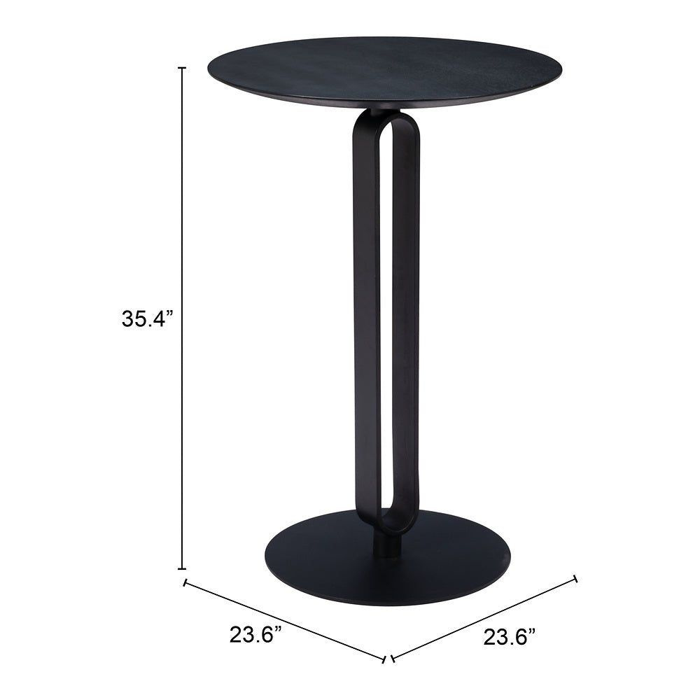 Mesa Mostrador para Barra de Hotel - ZUO DERRY - Negro - Cubierta de MDF Símil Madera y Estructura de Acero con Recubrimiento en Polvo - 110165 - Zuo - NOGAL BEAT - Mesa Comercial Interior