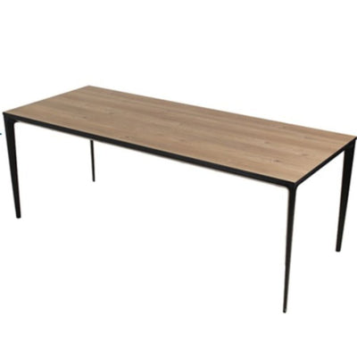 Mesa rectangular NOGAL BEAT AUSTRIA con estructura metálica y cubierta de porcelanato natural