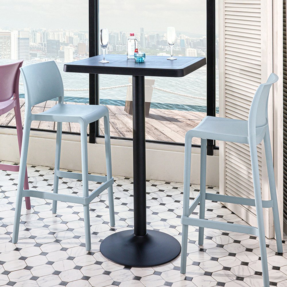 MESA OFFIHO OULU OHM-7167-BT | Mesa Alta Diseño Minimalista para Negocio Cafetería | 106 cm | Cuadrada | Varios Colores | Polipropileno | Interior - OHM-7167-BT - OFFIHO - NOGAL BEAT - Mesas