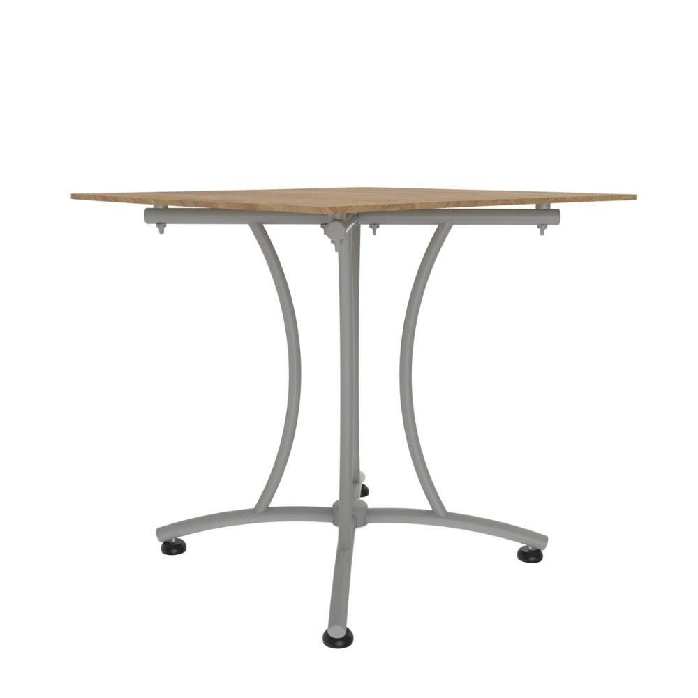 MESA OFIK 253 | Mesa de Restaurante Palermo 702 | Tubo Acero | Regatón Nivelador | Tapón Redondo | Melamina | Interior - 253 - OFIK - NOGAL BEAT - Mesas