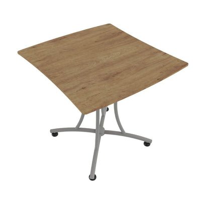 MESA OFIK 253 | Mesa de Restaurante Palermo 702 | Tubo Acero | Regatón Nivelador | Tapón Redondo | Melamina | Interior - 253 - OFIK - NOGAL BEAT - Mesas