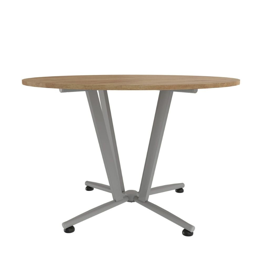 MESA OFIK NAPOLES 272 | Mesa Redonda 719 | Regatón Nivelador | Melamina | Tapones Plano | Interior - 272 - OFIK - NOGAL BEAT - Mesas