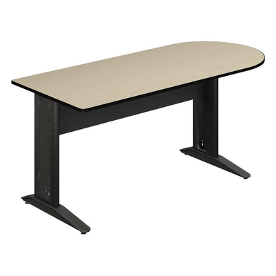 Mesa Peninsular para Oficina - GEBESA CYBER - Frente 160 cm - Estructura Metálica - GAK580160TMLM19 - GEBESA - NOGAL BEAT - Escritorio de Oficina