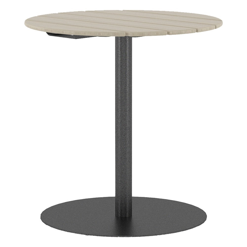 Mesa Redonda con Columna para Comedor Exterior - GEBESA GRC BOWEN - Alto 90 cm - Cubierta de HDPE y Base de Acero - GGRB520242936 - GEBESA - NOGAL BEAT - Mesa Comercial Exterior