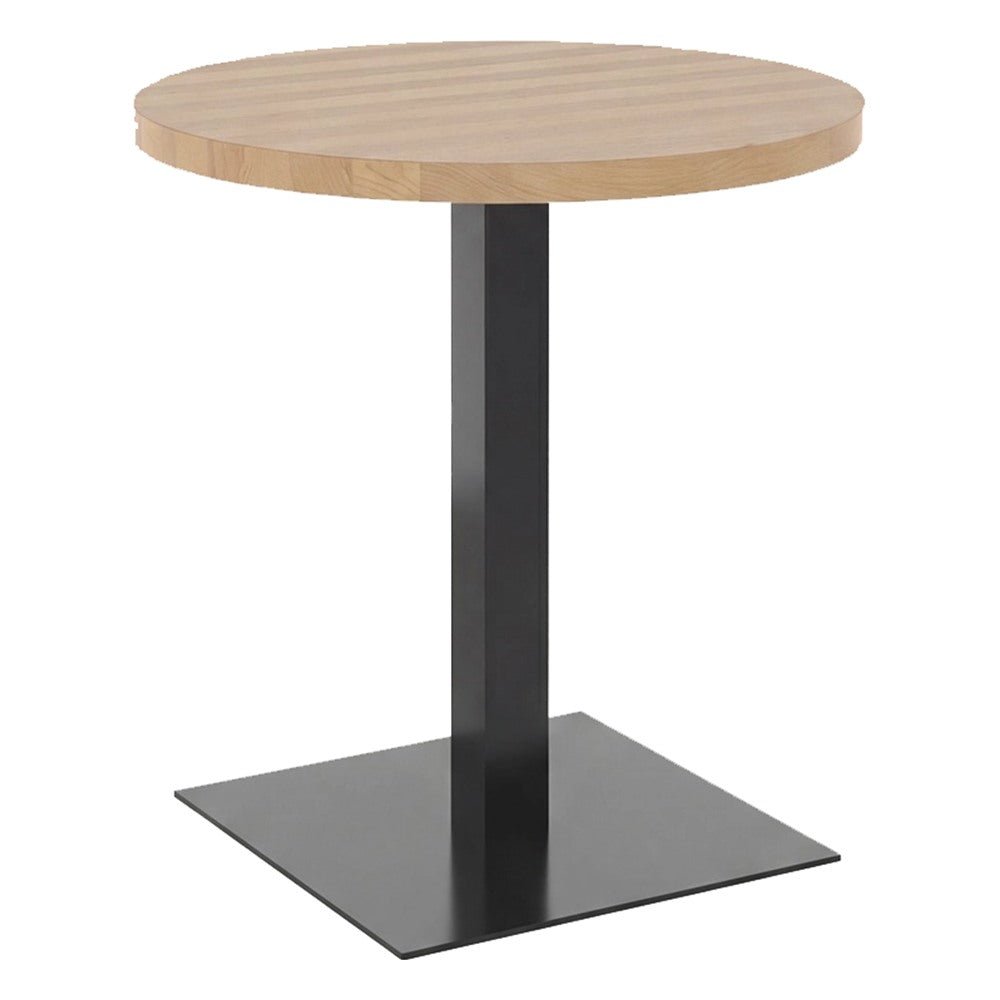 Mesa Redonda para Comedor de Empresa - GEBESA GRC BRADY - Alto 75 cm - Base de Acero - GGRY560303030 - GEBESA - NOGAL BEAT - Mesa Comercial Interior
