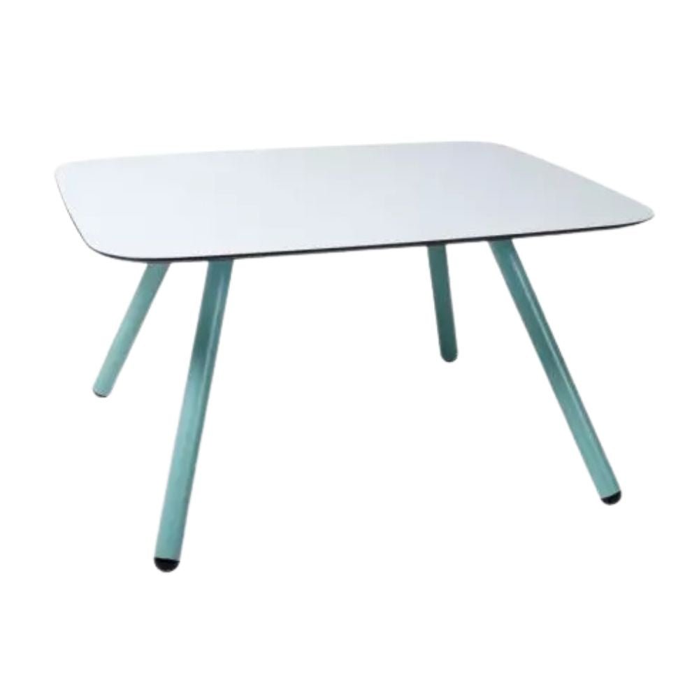MESA RESOL ANOU 4 PATAS | Mesa Auxiliar para Sala de Estar | Estructura Acero | Tablero de HPL | Interior - 70344 - Resol - NOGAL BEAT - Mesas
