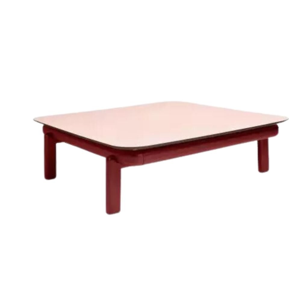 MESA RESOL ANTHEA COFFE TABLE | Mesa Auxiliar para Sala de Estar Terraza | 25 cm | Estructura Aluminio | Tablero HPL | Exterior - 70284 - Resol - NOGAL BEAT - Mesas