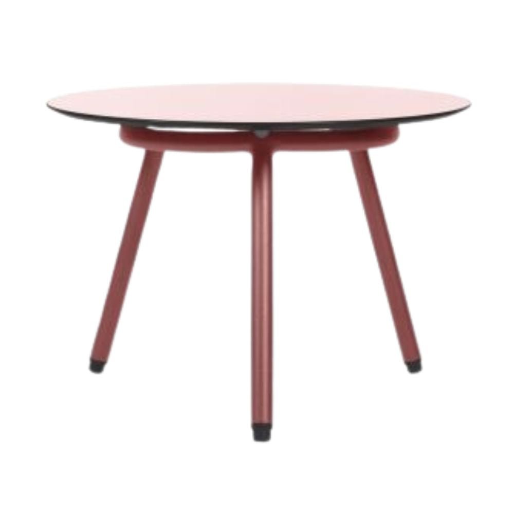 MESA RESOL ANTHEA SIDE TABLE | Mesa Auxiliar Baja para Sala de Estar Terraza | 35 cm | Estructura Aluminio | Tablero HPL | Exterior - 70289 - Resol - NOGAL BEAT - Mesas
