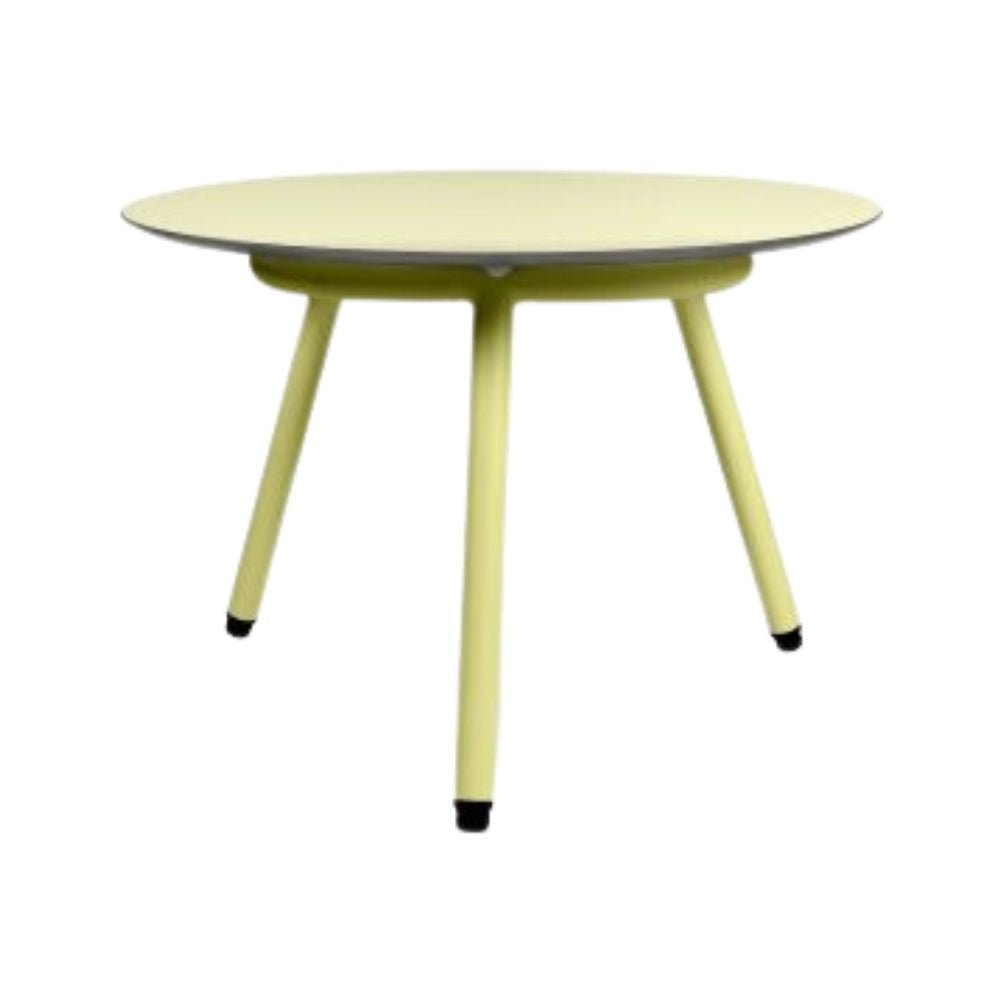 MESA RESOL ANTHEA SIDE TABLE | Mesa Auxiliar Baja para Sala de Estar Terraza | 35 cm | Estructura Aluminio | Tablero HPL | Exterior - 70289 - Resol - NOGAL BEAT - Mesas