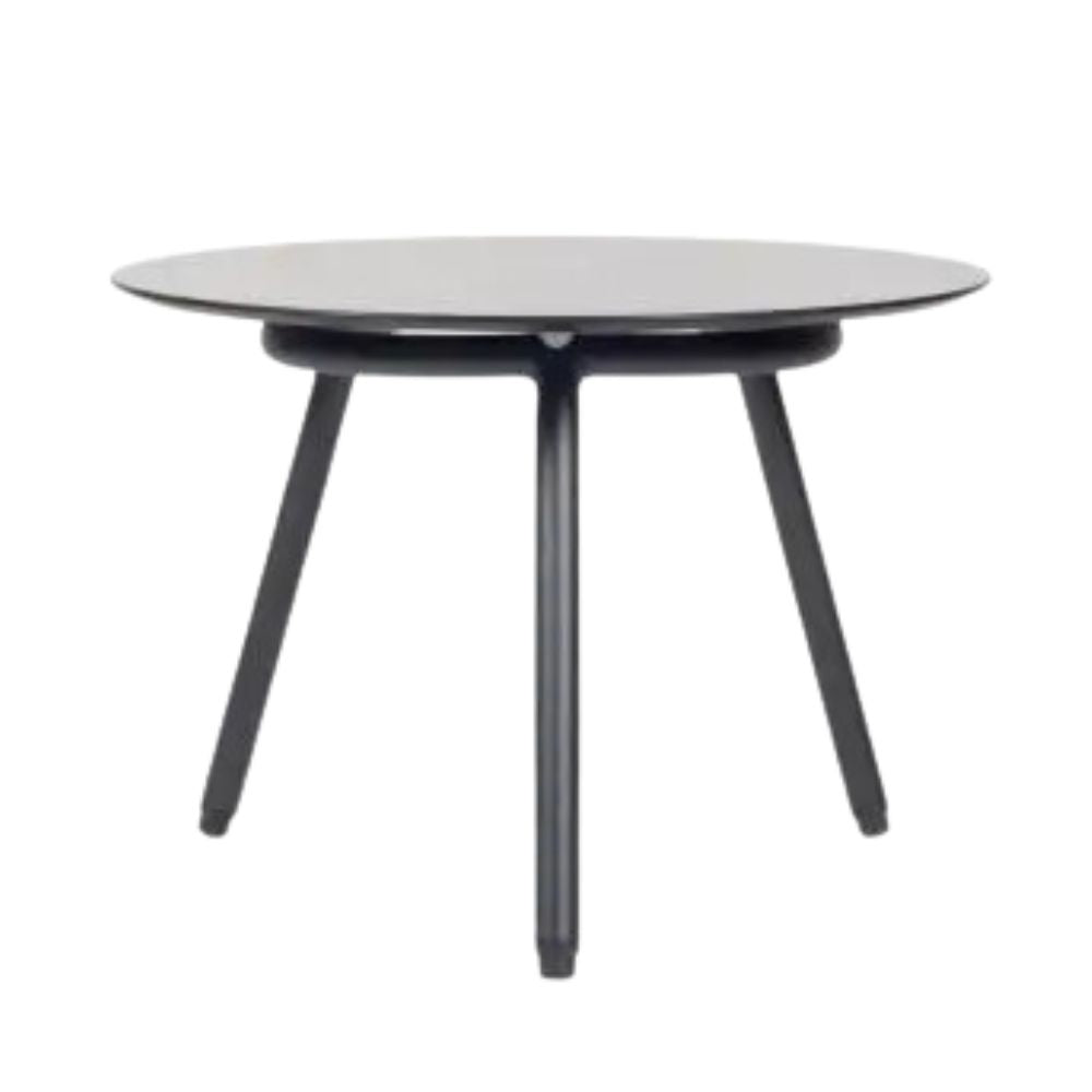 MESA RESOL ANTHEA SIDE TABLE | Mesa Auxiliar Baja para Sala de Estar Terraza | 35 cm | Estructura Aluminio | Tablero HPL | Exterior - 70289 - Resol - NOGAL BEAT - Mesas