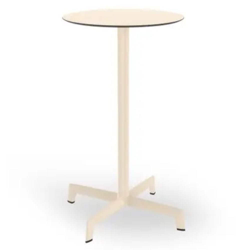Mesa periquera redonda Resol Sputnik Alta Ø60 con estructura de aluminio y tablero HPL