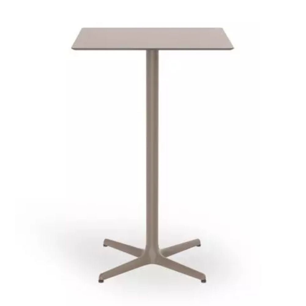 Mesa periquera Resol Toledo Alta 70 cuadrada con estructura de aluminio y sobre compacto fenólico