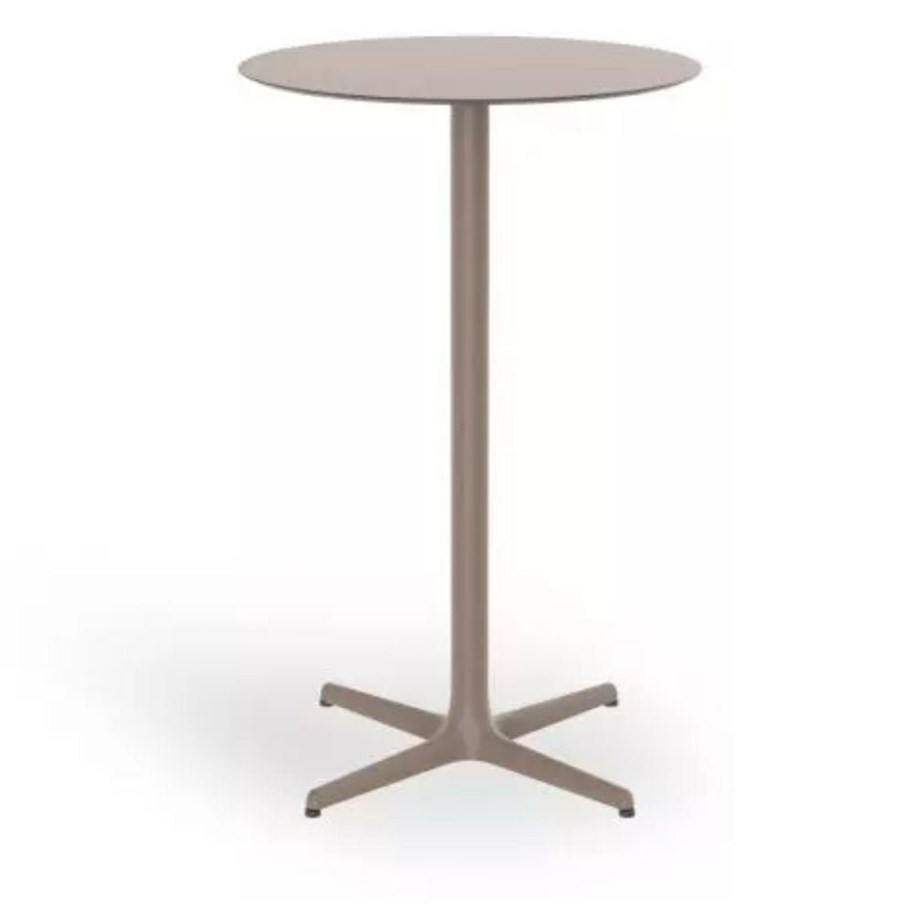 Mesa periquera Resol Toledo Alta 70 redonda con estructura de aluminio y sobre compacto fenólico