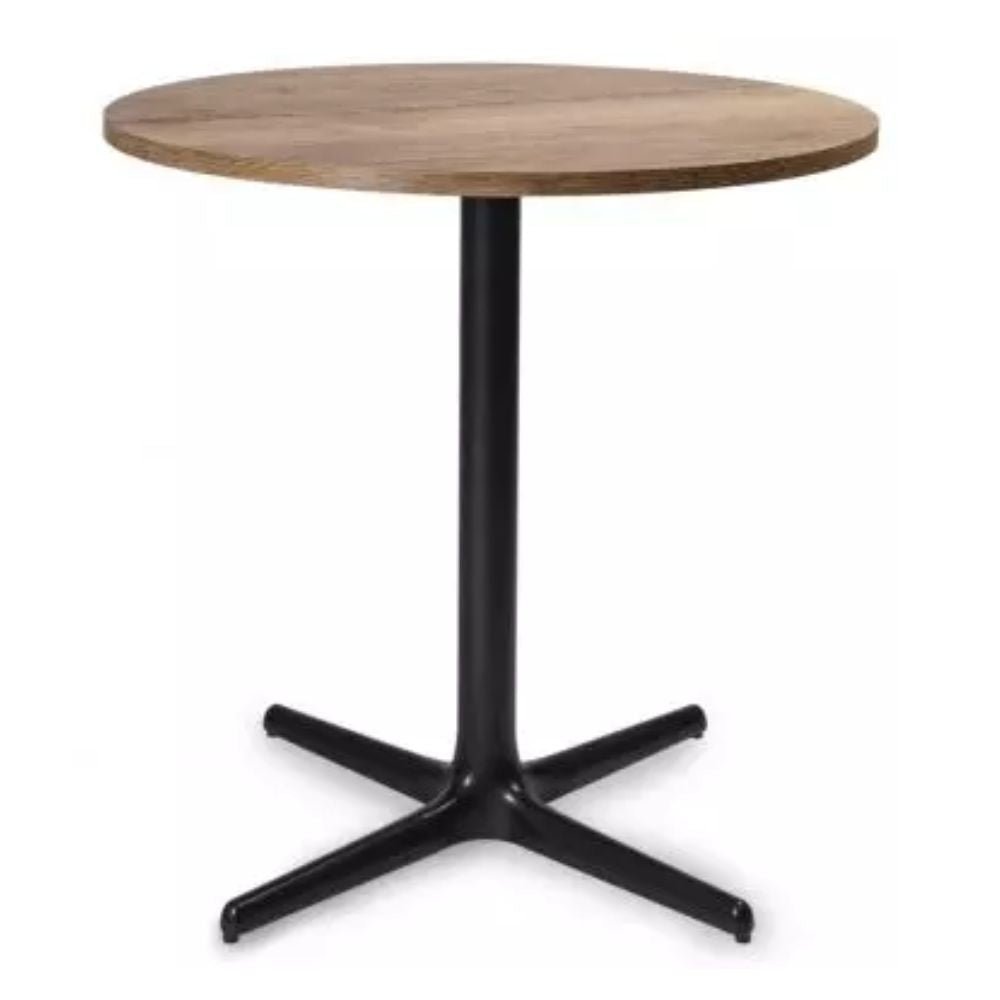 MESA RESOL TOLEDO WOOD 70/80 Ø80 | Mesa Ocasional | 75 cm | Estructura Aluminio Pintado | Melamina Madera | Interior - 06150 - Resol - NOGAL BEAT - Mesas
