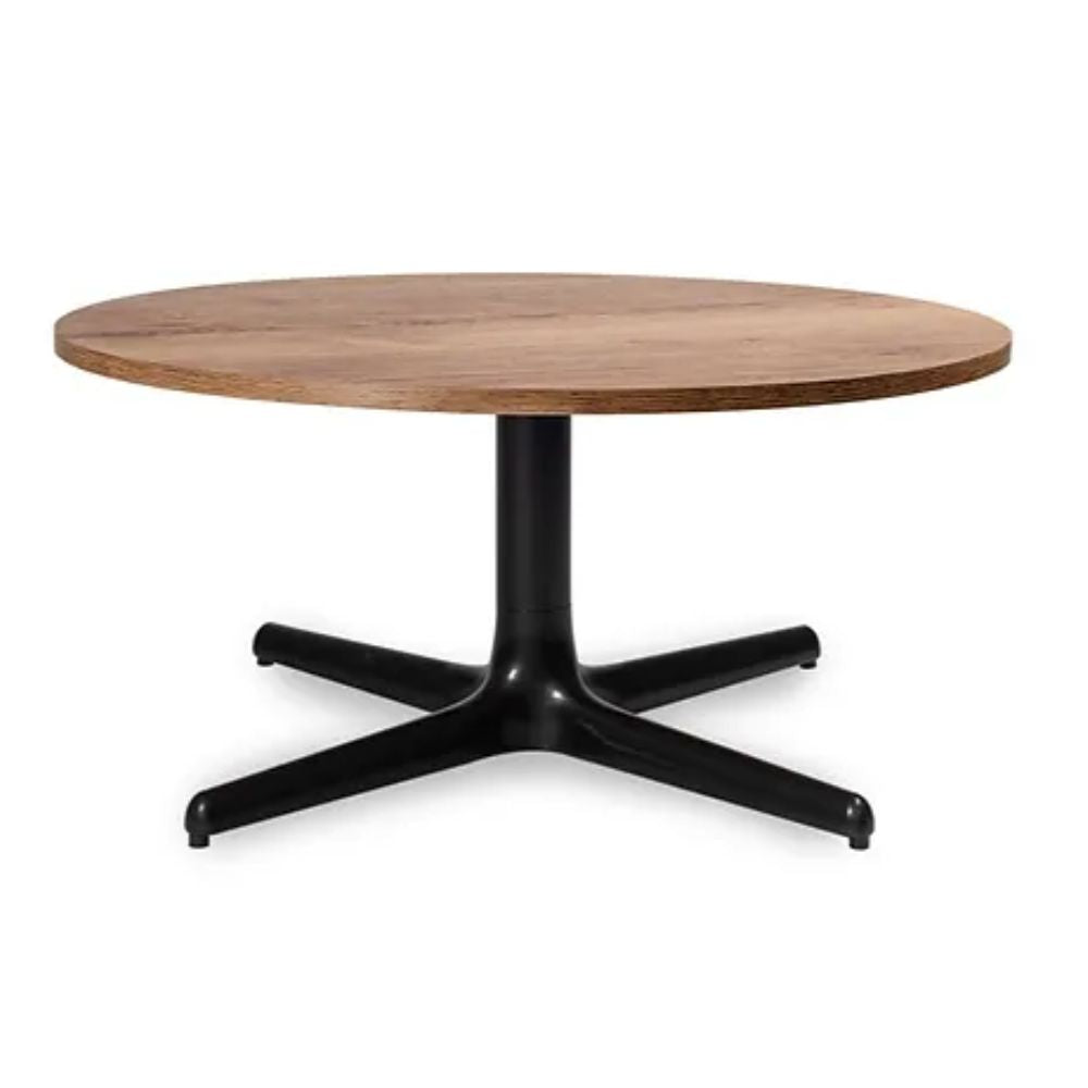 MESA RESOL TOLEDO WOOD 80 DIA | Mesa Auxiliar para Sala de Estar | 36 cm | Estructura Aluminio | Melamina Efecto Madera | Interior - 06168 - Resol - NOGAL BEAT - Mesas