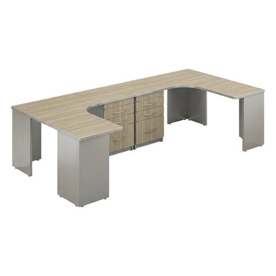 Módulo Perimetral para Área Colaborativa - GEBESA SPAZIO - Frente 300 cm - GBS165 - GEBESA - NOGAL BEAT - Escritorio de Oficina